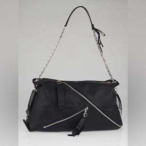 Christian Louboutin Black Leather Trophe Large Shoulder Bag